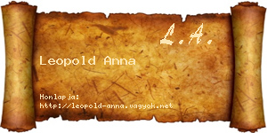 Leopold Anna névjegykártya